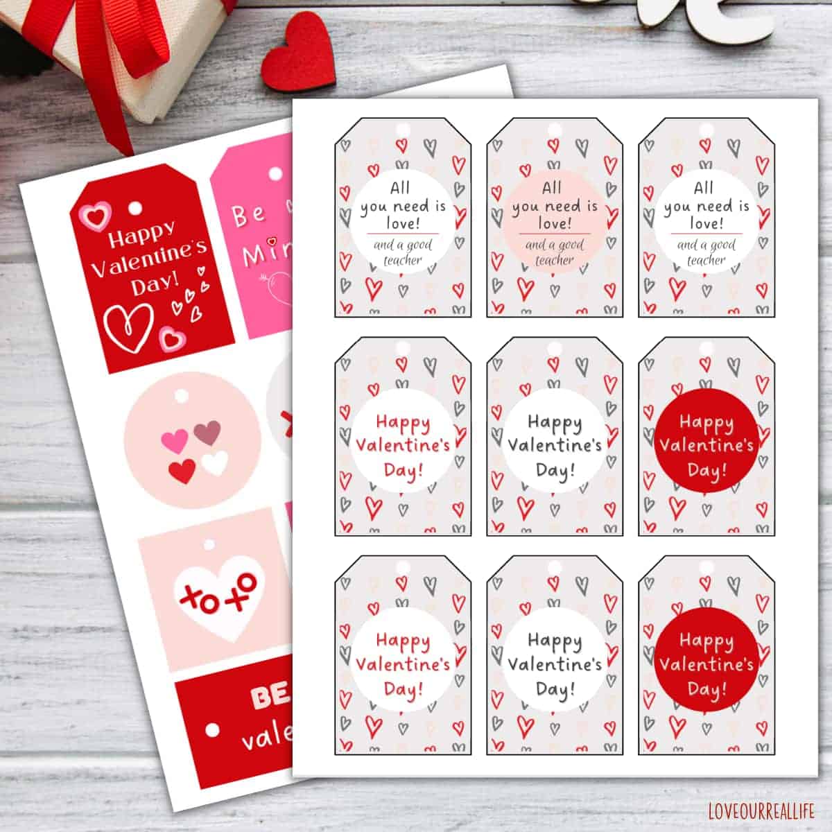 free printable valentine's gift tags for teachers ⋆ love our real